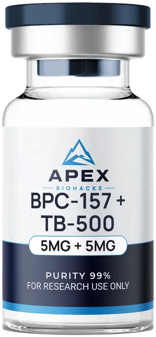 BPC-157 + TB-500 10MG vial, Apex Biohacks label