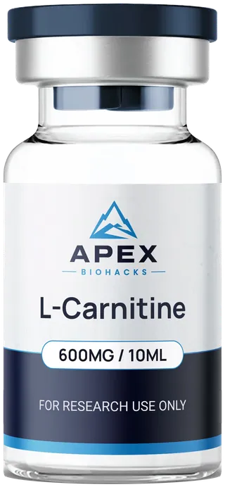 L-Carnitine 600MG / 10ML vial, Apex Biohacks label